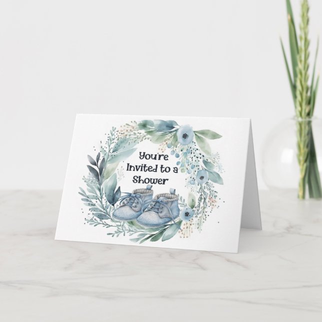 Convite de chá de fraldas para Menino (Frente)