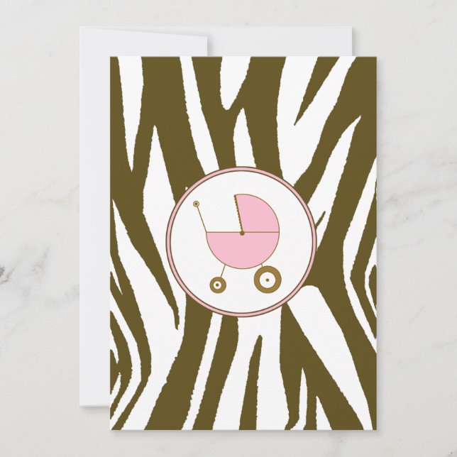 Convite de Chá de fraldas Rosa (Frente)