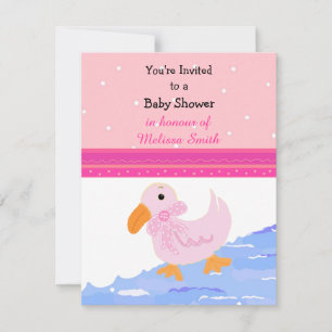 Convite de Chá de fraldas Rosa Ducky