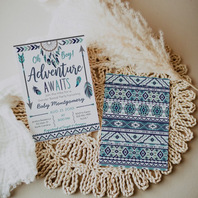 Convite de Chá de fraldas Tribal Dreamcatcher Boy (Criador carregado)