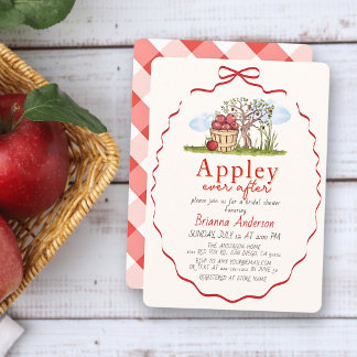 Convite de Chá de Noiva Appley Ever After Apple Tr