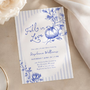 Convite de Chá de Noiva Blue Fall in Love