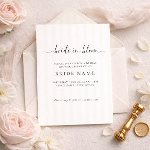 Convite de Chá de Noiva Bride in Bloom Listrado