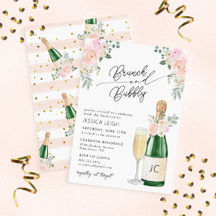 Convite de Chá de Noiva Brunch & Bubbly Champagne