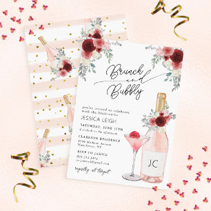 Convite de Chá de Noiva Brunch & Bubbly Prosecco