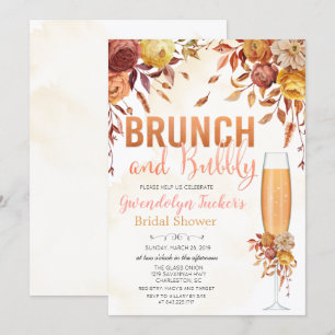 Convite de Chá de Noiva Brunch e Bubbly