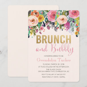 Convite de Chá de Noiva Brunch e Bubbly