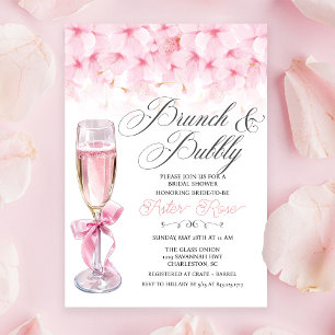 Convite de Chá de Noiva Brunch e Bubbly