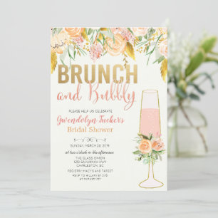 Convite de Chá de Noiva Brunch e Bubbly
