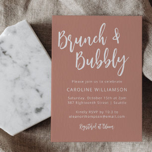 Convite de Chá de Noiva Bubbly Terracota de Letra