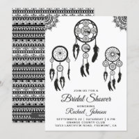 Convite de Chá de Noiva Caçador de Sonhos Boho Tri