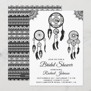 Convite de Chá de Noiva Caçador de Sonhos Boho Tri