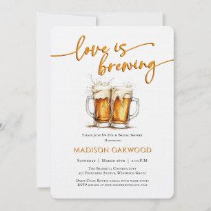 Convite de Chá de Noiva Cerveja Love Is Brewing
