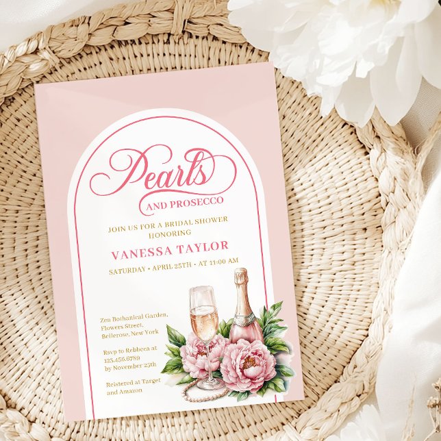 Convite de Chá de Noiva Chic Watercolor Blush Gold (Chic Watercolor Blush Gold Bridal Shower Invite)