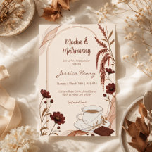 Convite de Chá de Noiva Chocolate Marrom Mocha & M