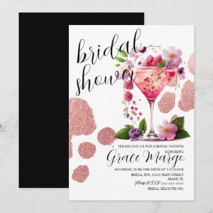 Convite de Chá de Noiva Cocktail Botânico Berry Go