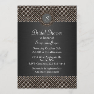 Convite de Chá de Noiva com Aparência Metálica Mon