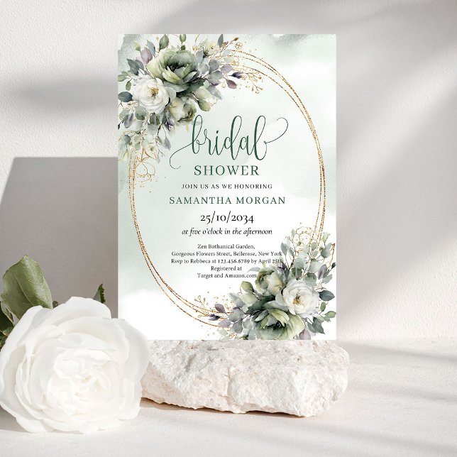 Convite de Chá de Noiva com Aquarela Botânica (Botanical Watercolor Bridal Shower Invitation)