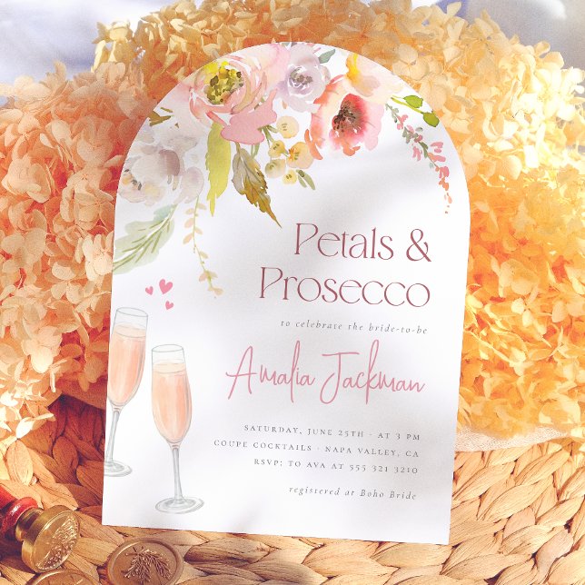Convite de Chá de Noiva com Arco Floral Pétalas &  (Criador carregado)