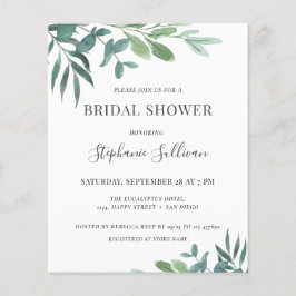 Convite de Chá de Noiva com Eucalipto Orçamento