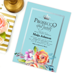 Convite de Chá de Noiva com Prosecco Verde e Pétal