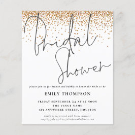 Convite de Chá de Noiva com Purpurina Dourada Econ