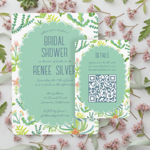 Convite de Chá de Noiva com QR Code Personalizado