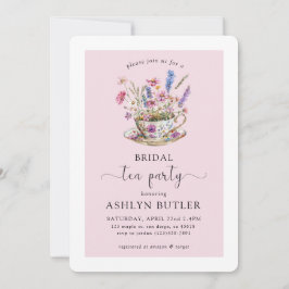 Convite de Chá de Noiva com Tema de Festa Floral