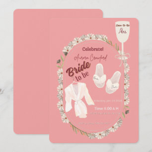 Convite de Chá de Noiva com Tema de Spa Rosa Suave