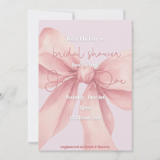 Convite de Chá de Noiva com Tema Rosa