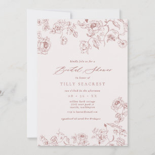 Convite de Chá de Noiva Copper Rose