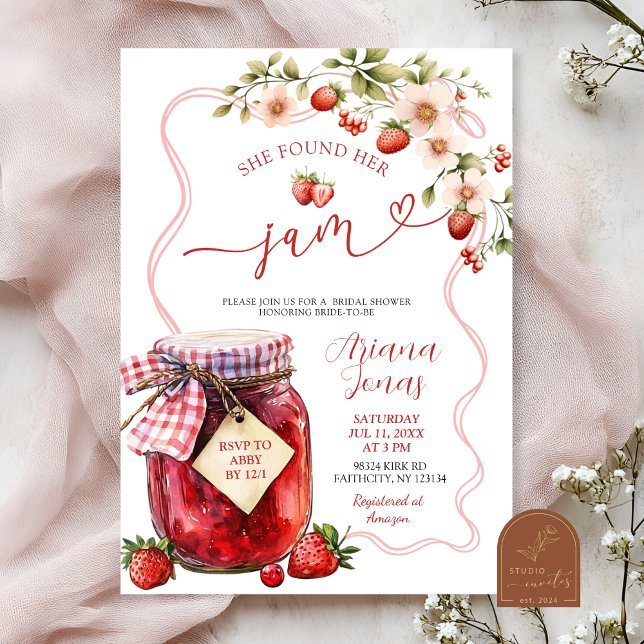 Convite de Chá de Noiva Coquette Strawberry Summer (Criador carregado)