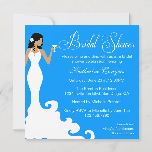 Convite de Chá de Noiva Damasko de Vinho Tinto Chi (Frente)