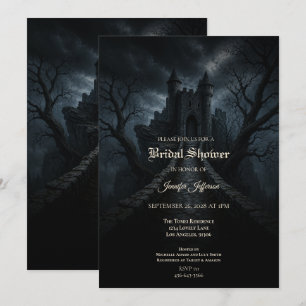 Convite de chá de noiva de Halloween em estilo gót