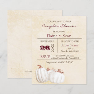 Convite de Chá de Noiva de Outono com abóbora bran