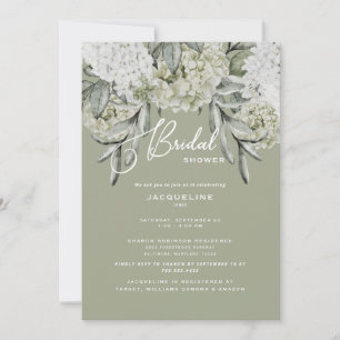 Convite de Chá de Noiva Elegante Hydrangea Sage