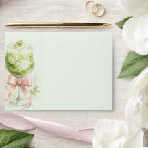 Convite de Chá de Noiva em Aquarela Matcha