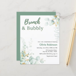 Convite de Chá de Noiva Eucalyptus Brunch & Bubbly