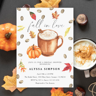 Convite de Chá de Noiva Fall in Love Pumpkin Latte