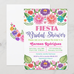 Convite de Chá de Noiva Fiesta Floral