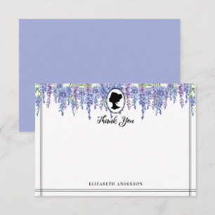 Convite de Chá de Noiva Florais Roxos Vintage Era 