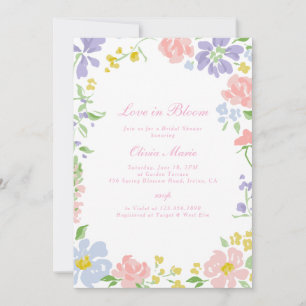 Convite de Chá de Noiva Floral Amor em Flor