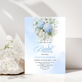 Convite de Chá de Noiva Floral Azul Jardim Românti