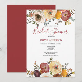 Convite de Chá de Noiva Floral de Outono