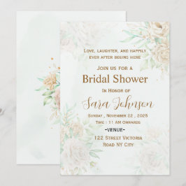 Convite de Chá de Noiva Floral Elegante