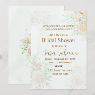 Convite de Chá de Noiva Floral Elegante