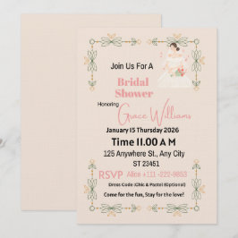Convite de Chá de Noiva Floral Elegante | Personal