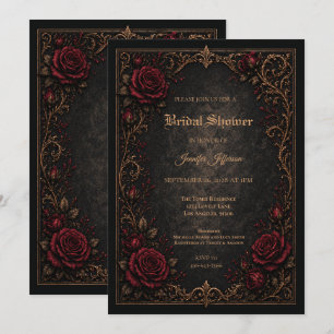 convite de chá de noiva Floral Gothic Halloween