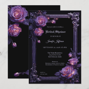 convite de chá de noiva Floral Gothic Halloween