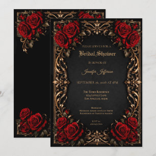convite de chá de noiva Floral Gothic Halloween